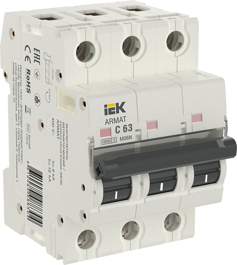ARMAT Автоматический выключатель M06N 3P C 63А IEK (AR-M06N-3-C063 ...