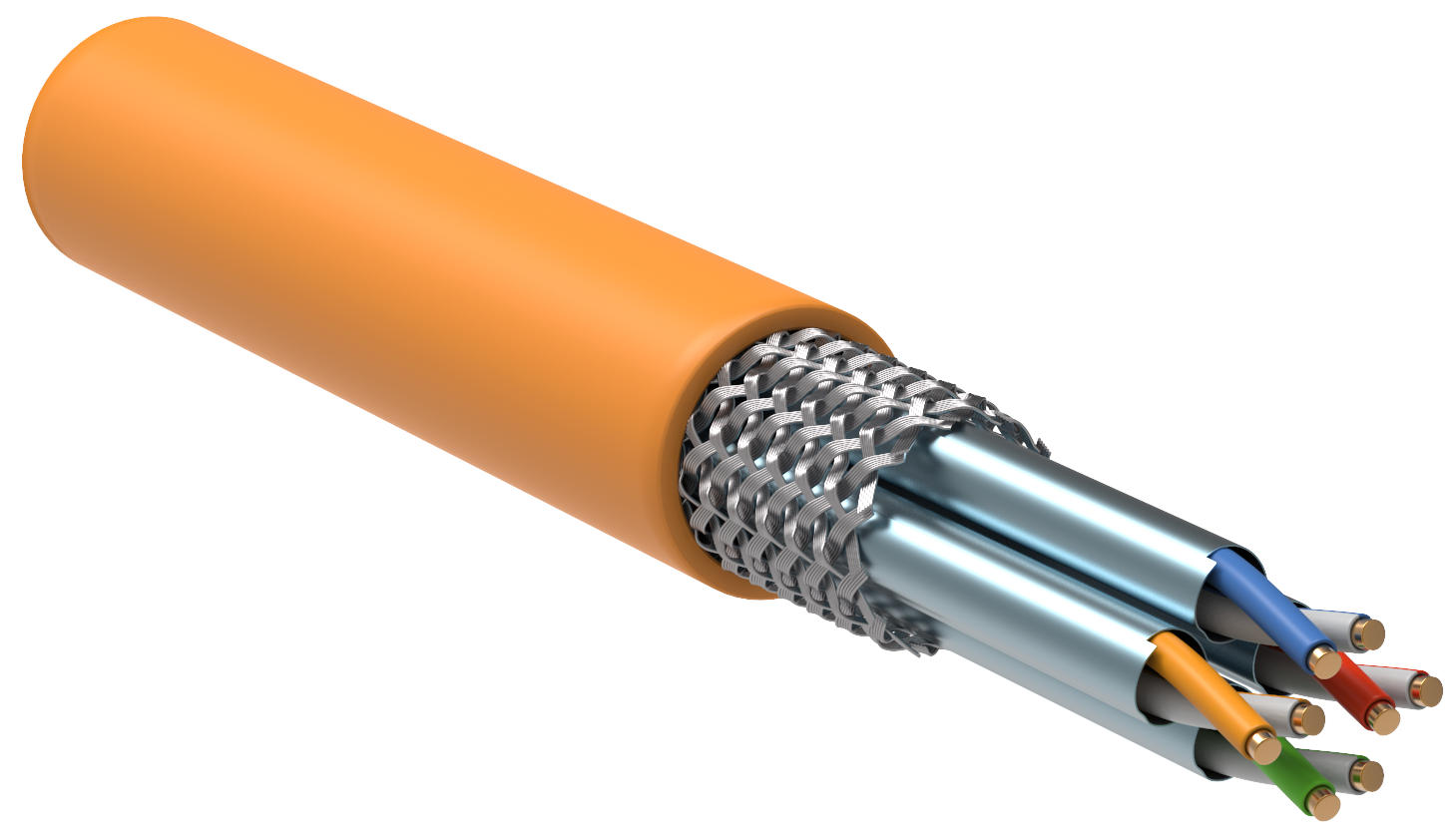ITK Витая пара S/FTP кат.7 4х2х23AWG solid LSZH нг(А)-HF оранжевый