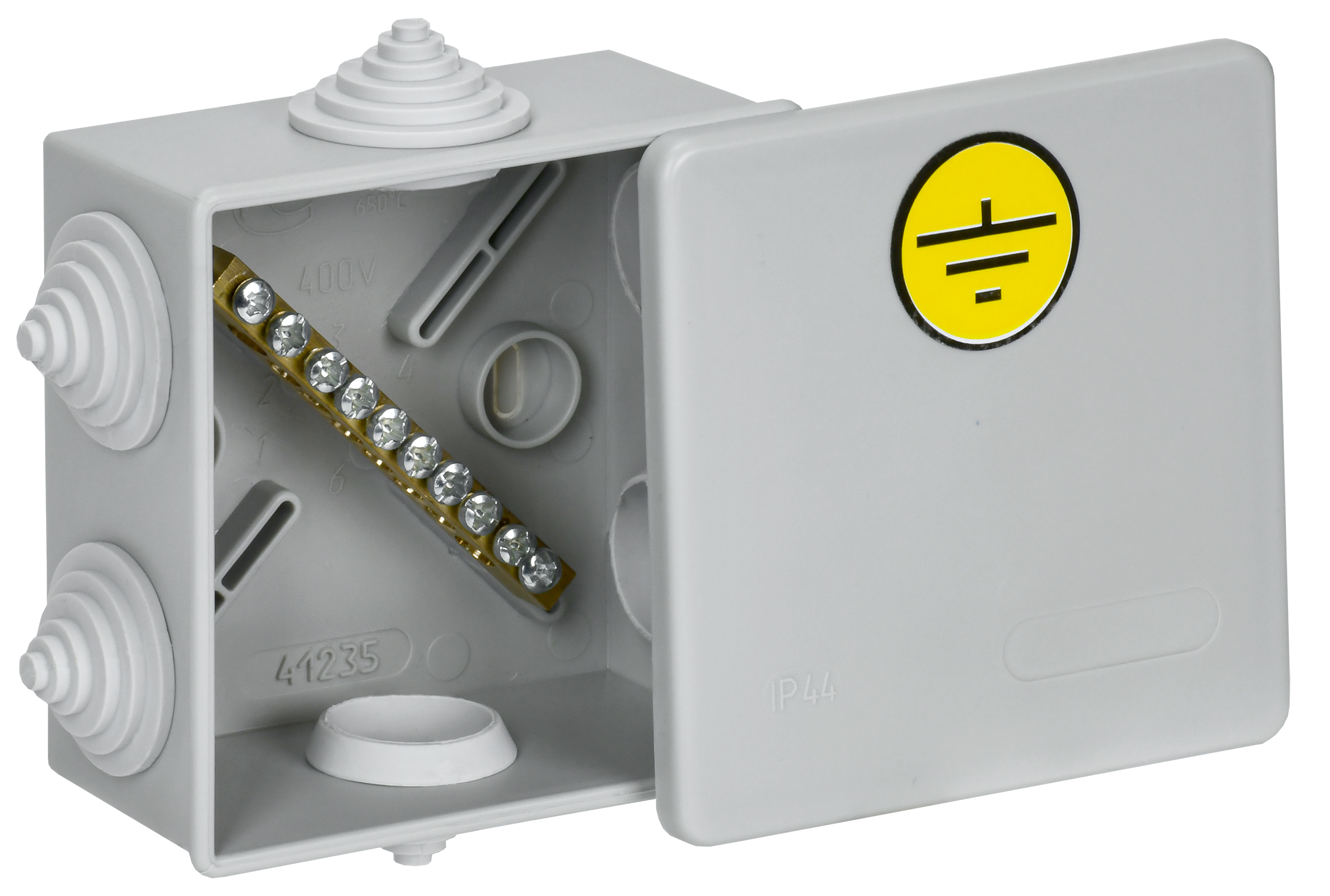 Мощная коробка уравнивания потенциалов 85х85х40мм с семью подключениями ezetek 44457 для стабильной и безопасной работы вашей системы Коробка уравнивания потенциалов 85х85х40мм 7 подключ ezetek 44457