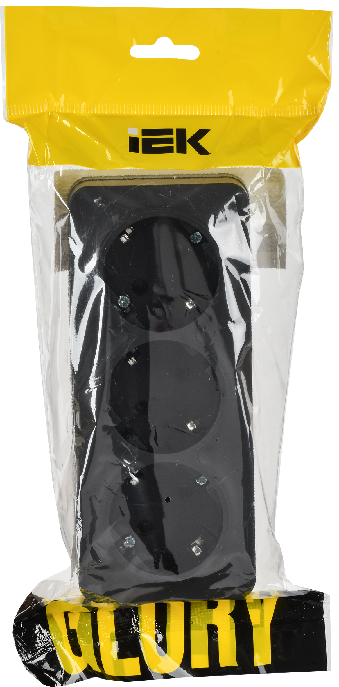 GLORY Розетка 3-местная для открытой установки с заземлением без