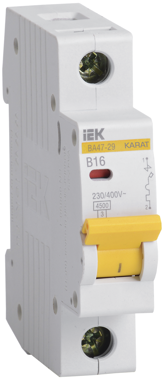 KARAT Автоматический выключатель ВА47-29 1P B 16А 4,5кА