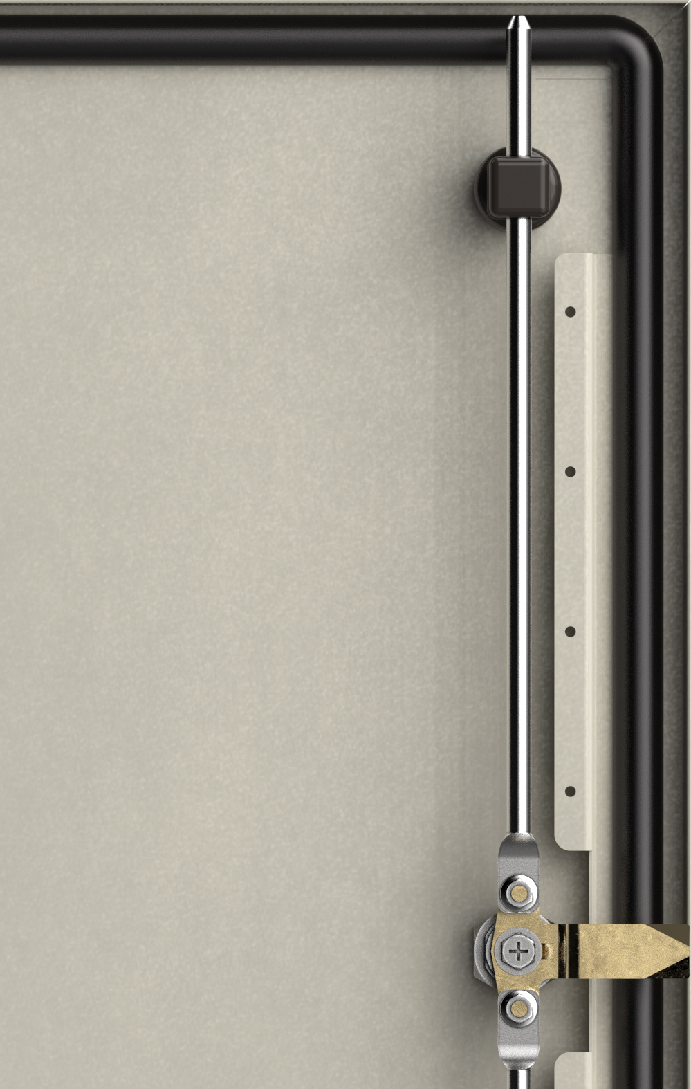 Вертикальные Z-профили на внутренней стороне двери - для фиксации кабельного жгута при установке оборудования, увеличивают жесткость двери.